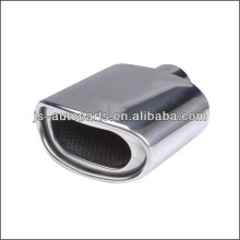 Polished Stainless Double Wall Perf Core Inside Oval Rolled Exhaust Tip