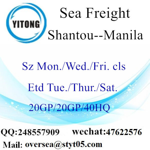 Shantou Port Sea Freight Shipping To Manila