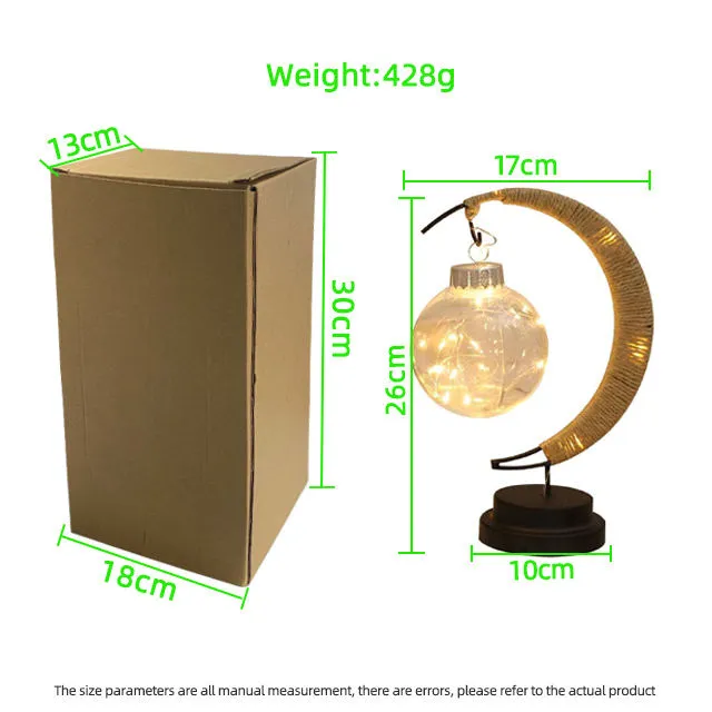 Enchanted 3D Moon Lamp with Twinkling Blue Star Lights