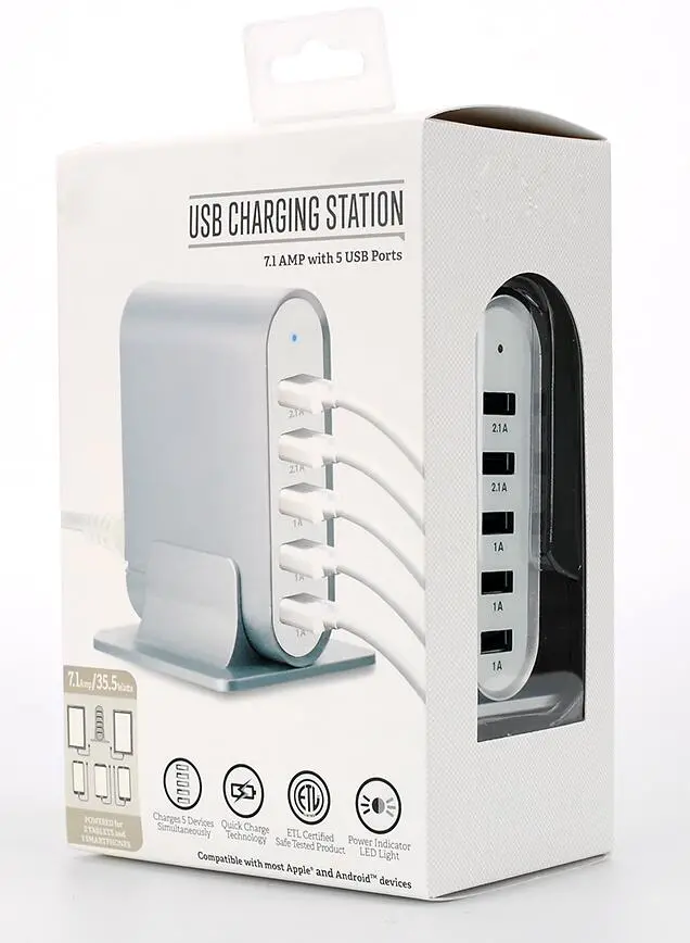 Bekey 35W 5-Port USB Wall Charger for Smartphone USB Charging Station