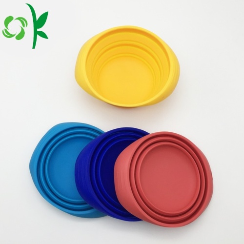 Food-grade Collapsible Portable Silicone Pet Dog Food Bowl