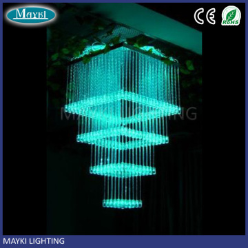 Hotel used Plastic optial fiber led fiber optic chandelier