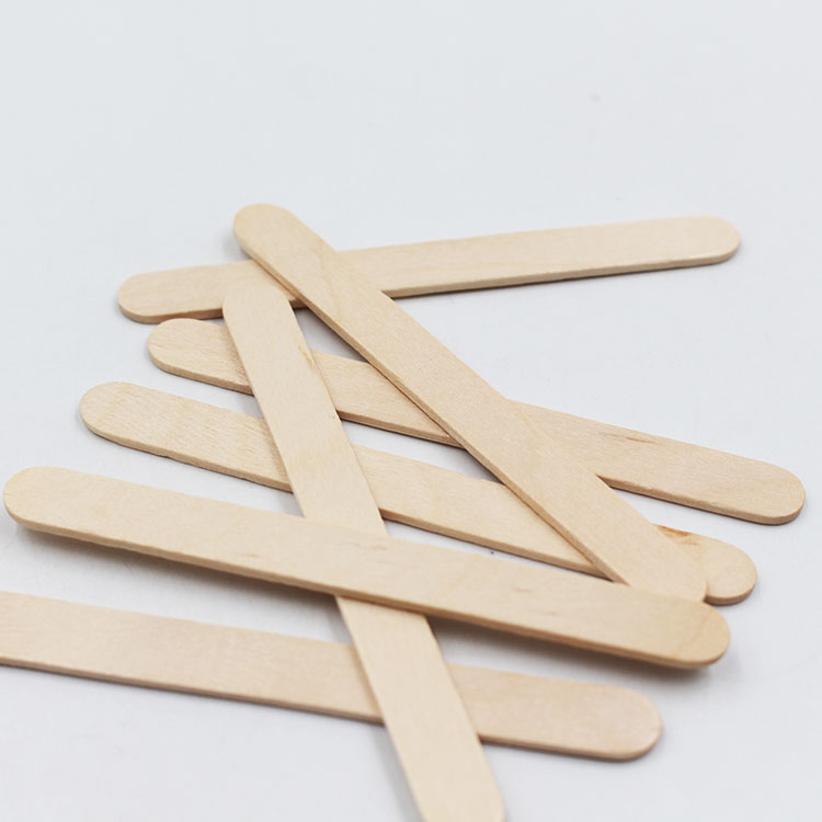 Disposable print logo ice cream marked stick wood material 114mm