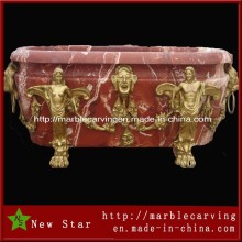 Customer Design Cooper Red Marble Bath Tubs