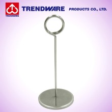 3" High Stainless Steel Double Ring Clip Name Card Stand Holder
