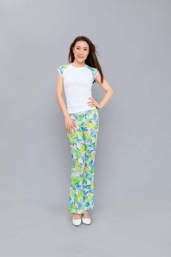 Women's Full Length Straight Leg Drawstring Beach Trousers
