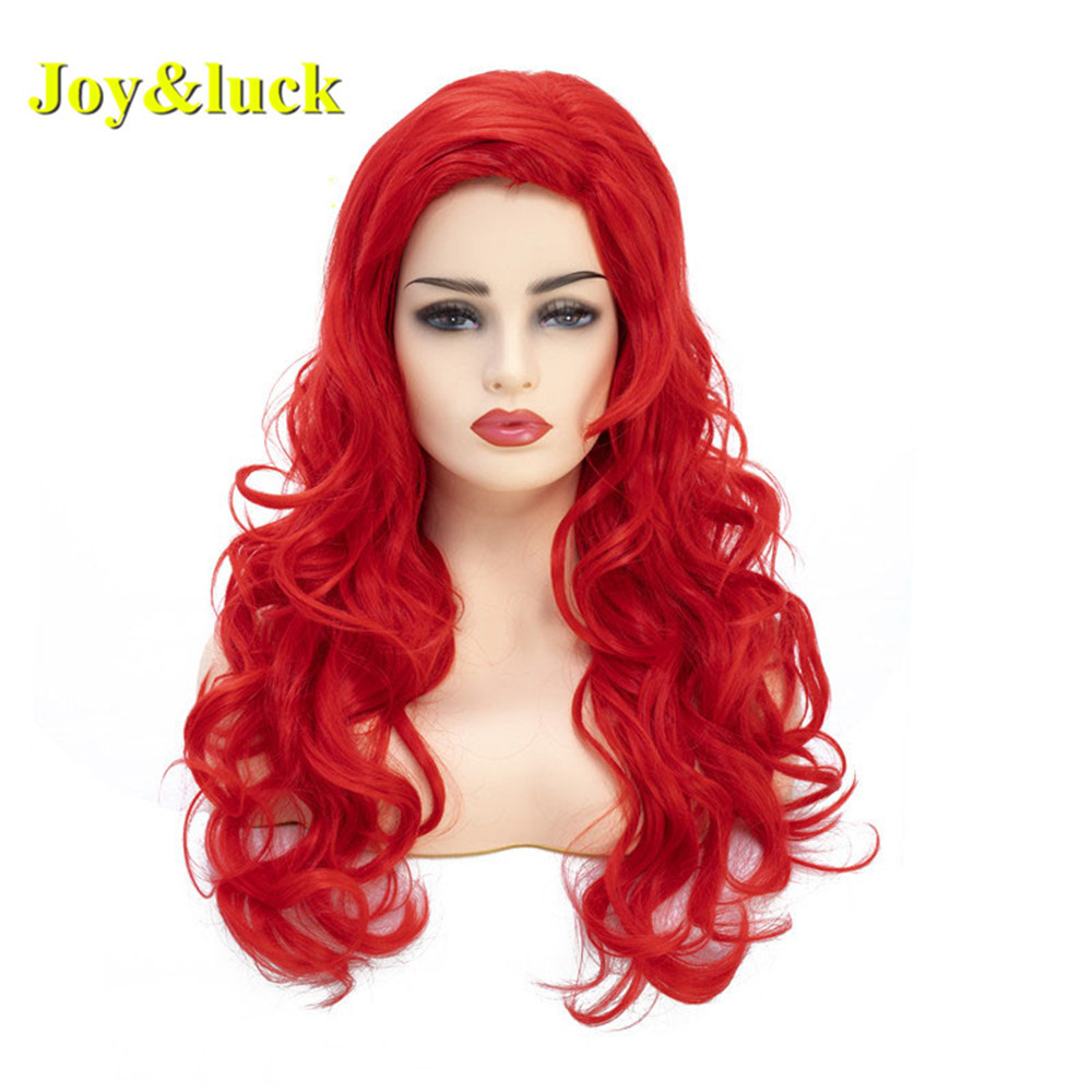 24inch Hot Sale Long Natural Wave Wig Copper Red Color Synthetic Wig for Women Costume Hair Wigs Cosplay or Daily Use