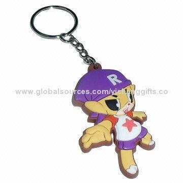 3D rubber cat keychain, various shape and size, environment-friendly, good idea for promotion gifts