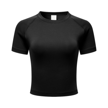 Custom Printed Women's Slim Fit Raglan Sleeve Solid Crop Tops