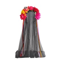 Witch Headbands and Floral Veils for Halloween and Day of the Dead Parties