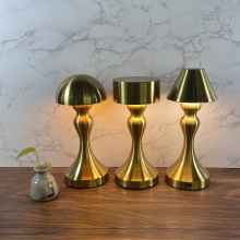 Portable Battery-Powered Dimmable Metal Table Light for Outdoor Settings