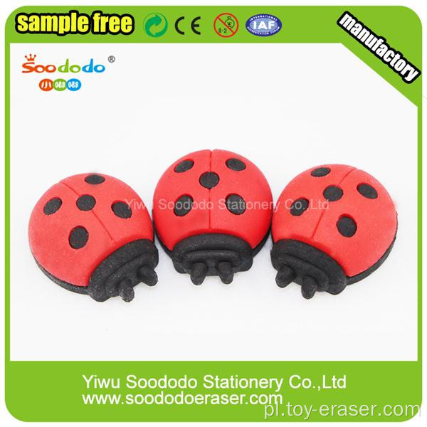 3D Hot Sale Czerwony Beetle lub Biedronki Shapes Erasers