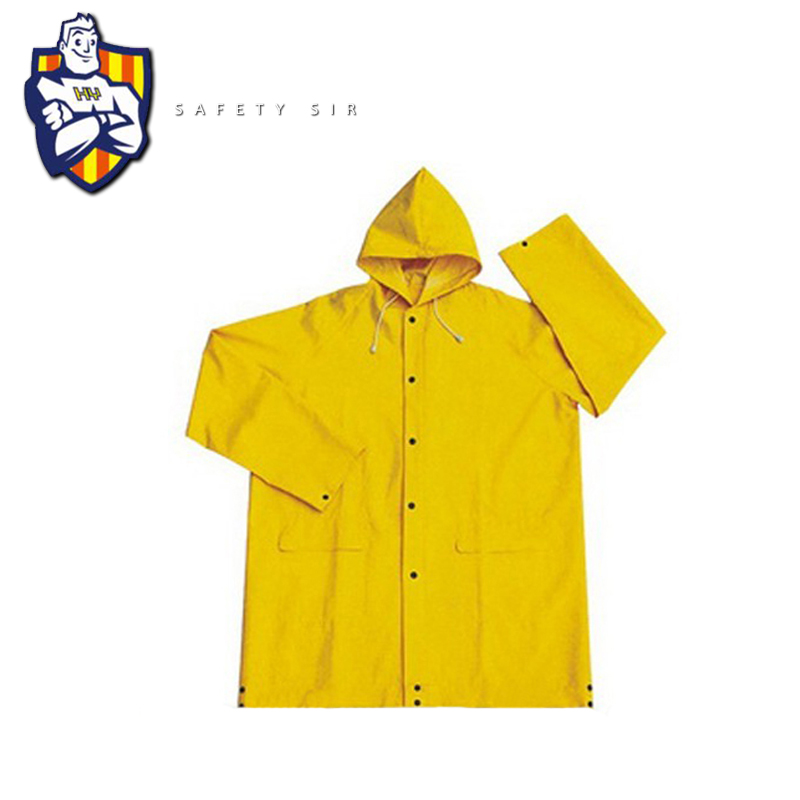 Customized High quality adult Pvc rain coat,Men rain coat, Rain suit CE Standard, Yellow, Blue, Orange can be done