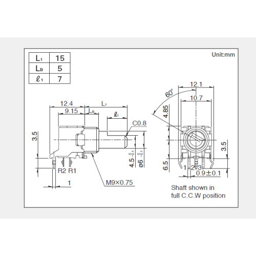 Rk09l serie Draaipotentiometer