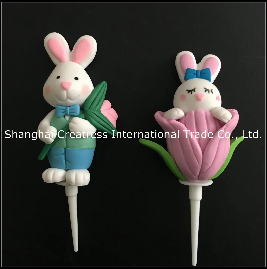 Stable Quality Cake Decoration Handmade Cute Easter Bunny Polymer Clay