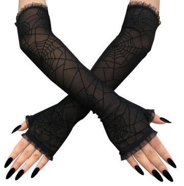 Spider Web Pattern Gloves For Halloween Decoration