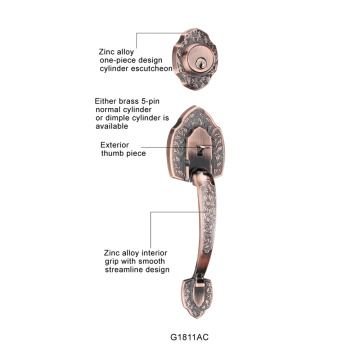 Porte d&#39;entrée Résidentiel de porte en bois Lockset de poignée de poignée de poignée