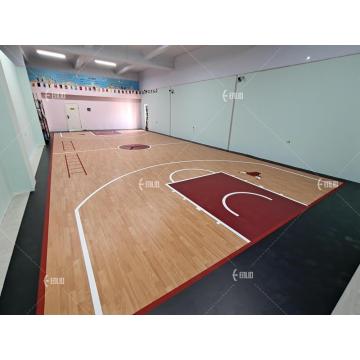 Piso de vinil interno à prova de água para quadras de basquete faça você mesmo