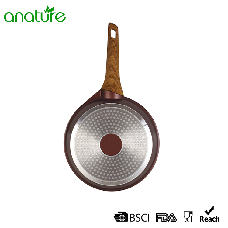 Red Wine Die Cast Aluminum Open Fry Pan