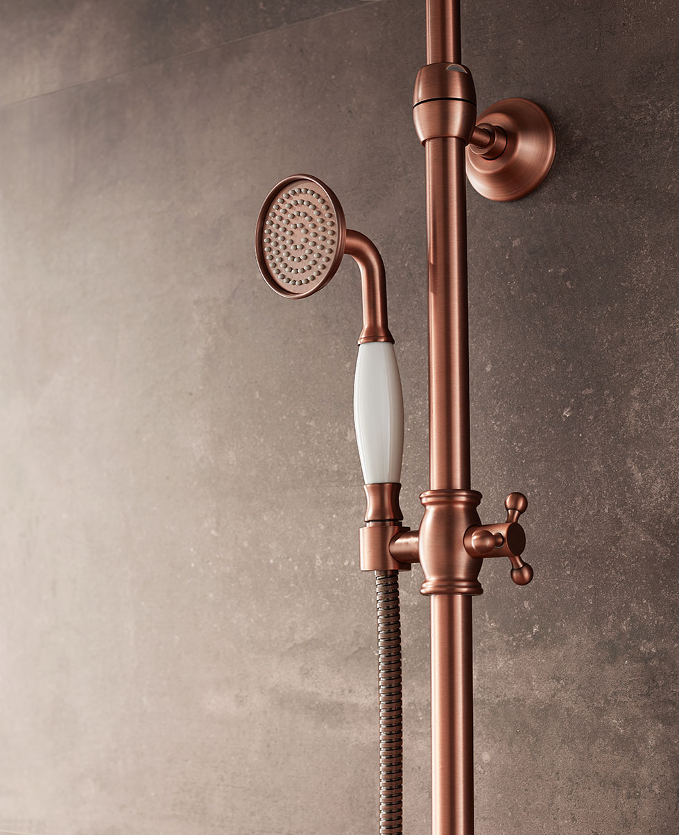 Retro shower column kit for hotel bathroom