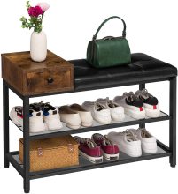 3-Tier Metal Frame Shoes Organizer Rack with Seat