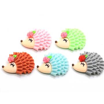 Kawaii Multi Color Hedgehog Resin Cabochon Cartoon Miniature Animal for Fairy Garden Flatback Ornament for Scrapbook
