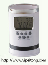 White pen holder clock