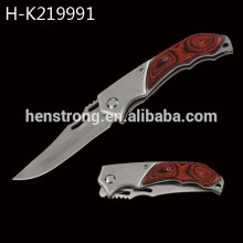 420 blade wooden handles folding tac force knife