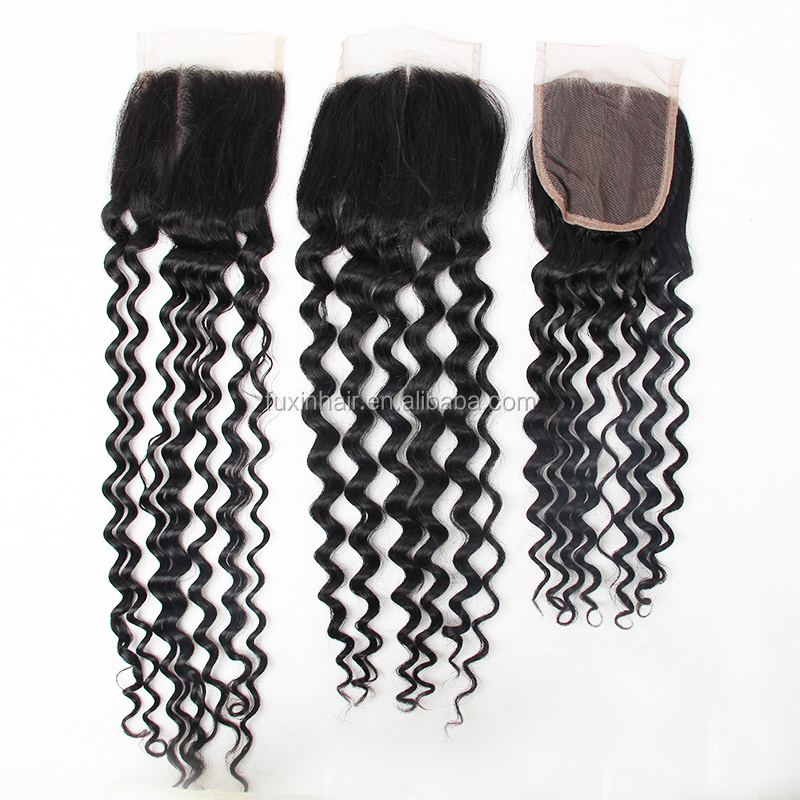 brazilian 4*4 human hair transparent swiss lace closure silk free middle 3 part