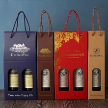Luxury hot stamping red wine cardboard packaging box