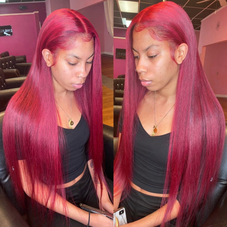 250% Density 4# Brown Color Water Wave Virgin Indian Human Hair Lace Front Wig