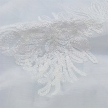 Elegant White Rayon Embroidered Fabric