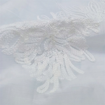 Elegant White Rayon Embroidered Fabric