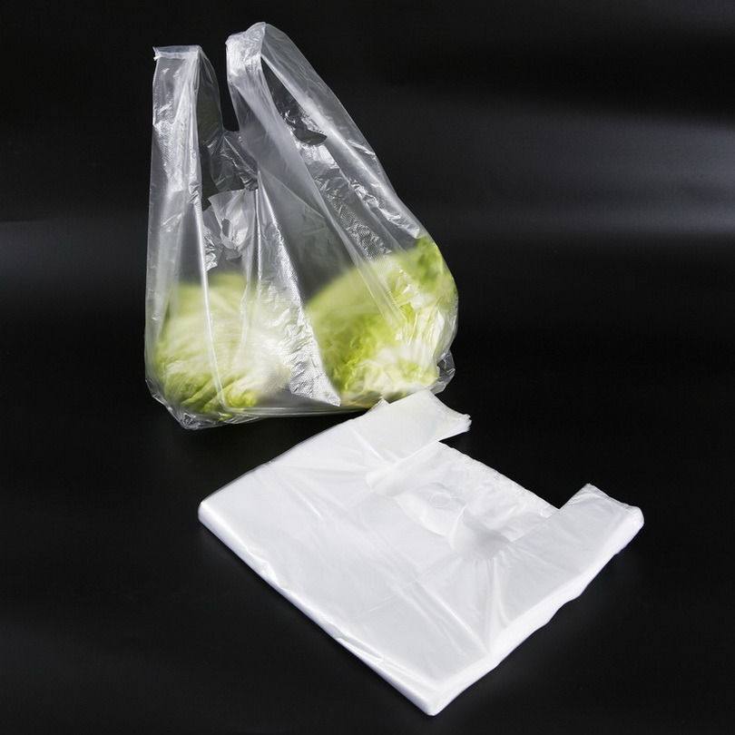 Printed Coated Disposable Vegetable and Fruit Plastic Printed T Shirt Bags