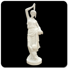 European Folk Style Garden Decoration Lady White Marble Sculpture