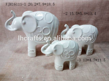 Lovely home decoration ceramic white porcelain elephant