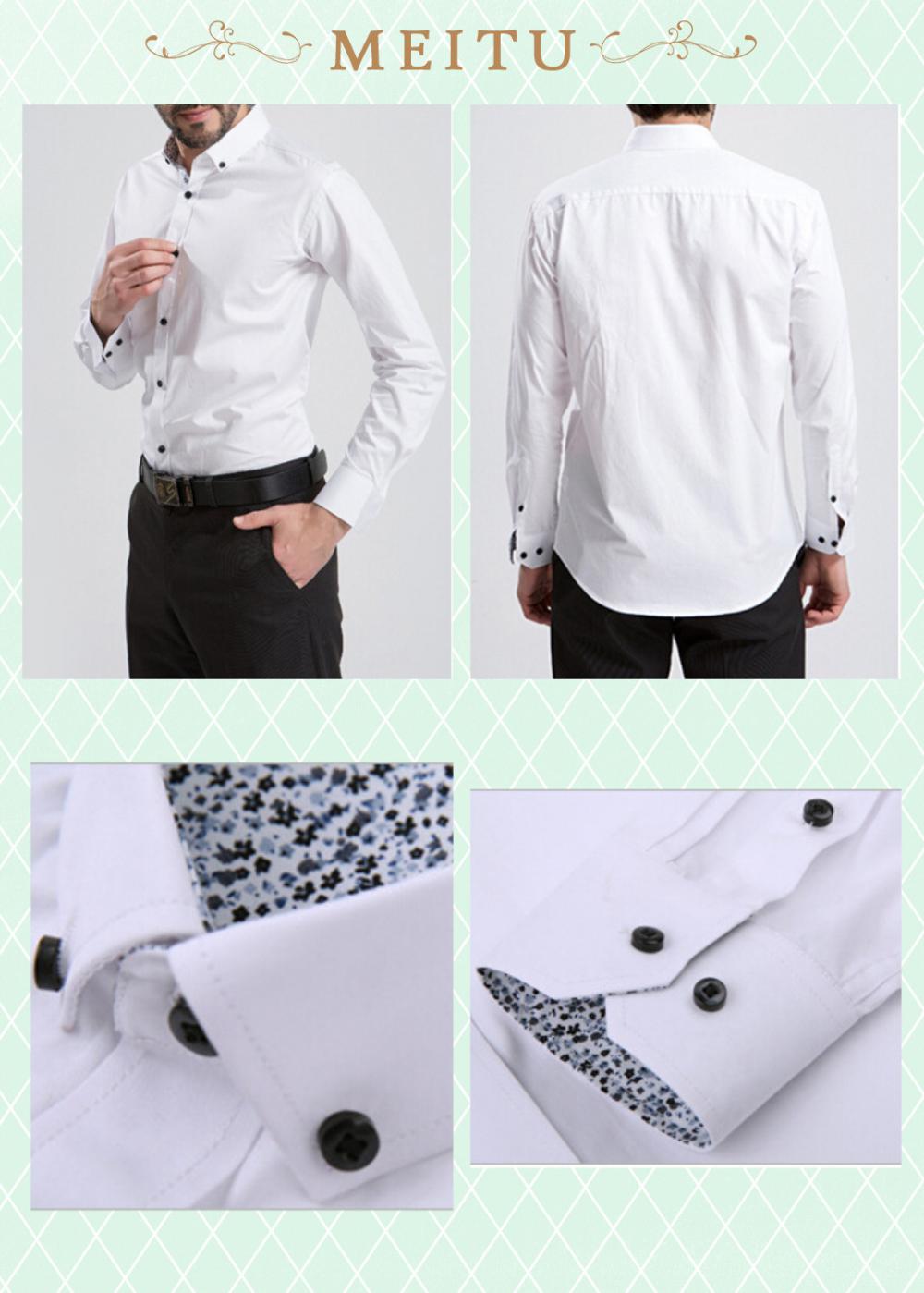 Men's cotton poplin button down white dress shirt