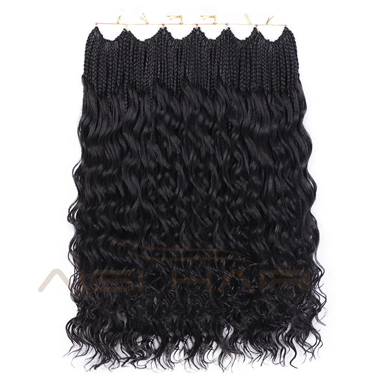 Aisi Hair Goddess Faux Locs Black Color Crochet Braids Hair Extensions Synthetic Faux Locks Braids Hairpieces For Black Women