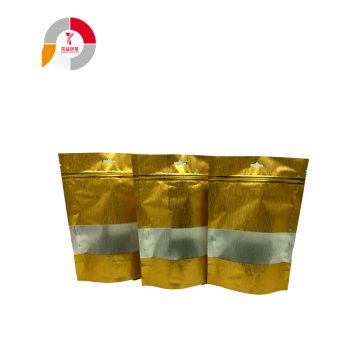 Wholesale Gold Silk Zipper Packing Bag with Window
