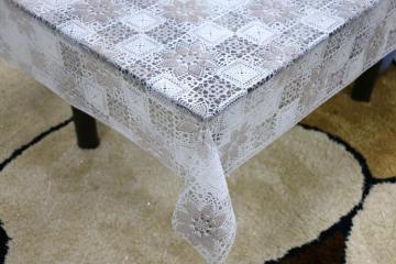 Printed pvc lace tablecloth by roll orange