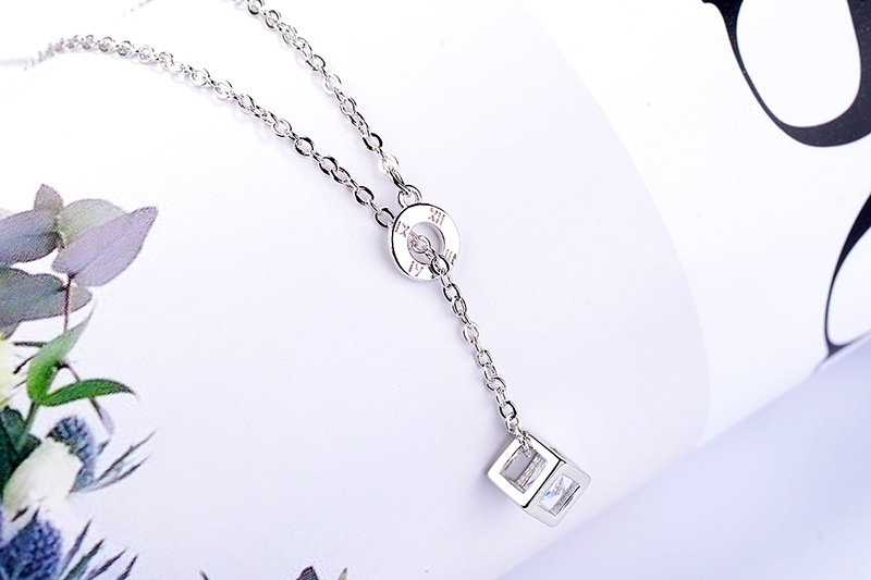 fashion ladies jewellery 2020 silver 925 plated crystal stone pendant chain necklace diamond silver jewelry