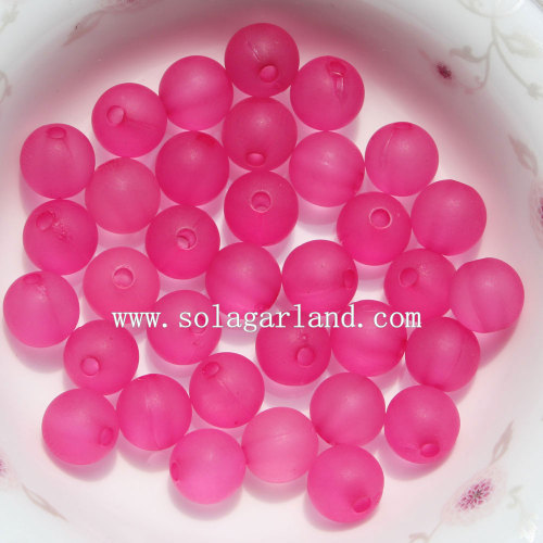 Vintage Matte Crystal Acrylic Round Smooth Spacer Beads