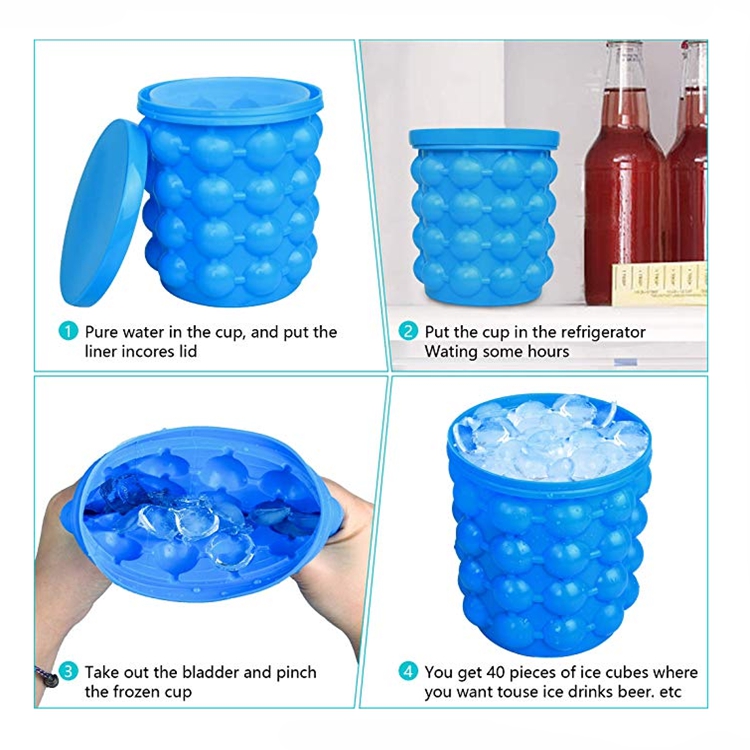 Food Grade Portable Silicone Ice Bucket for Traveling