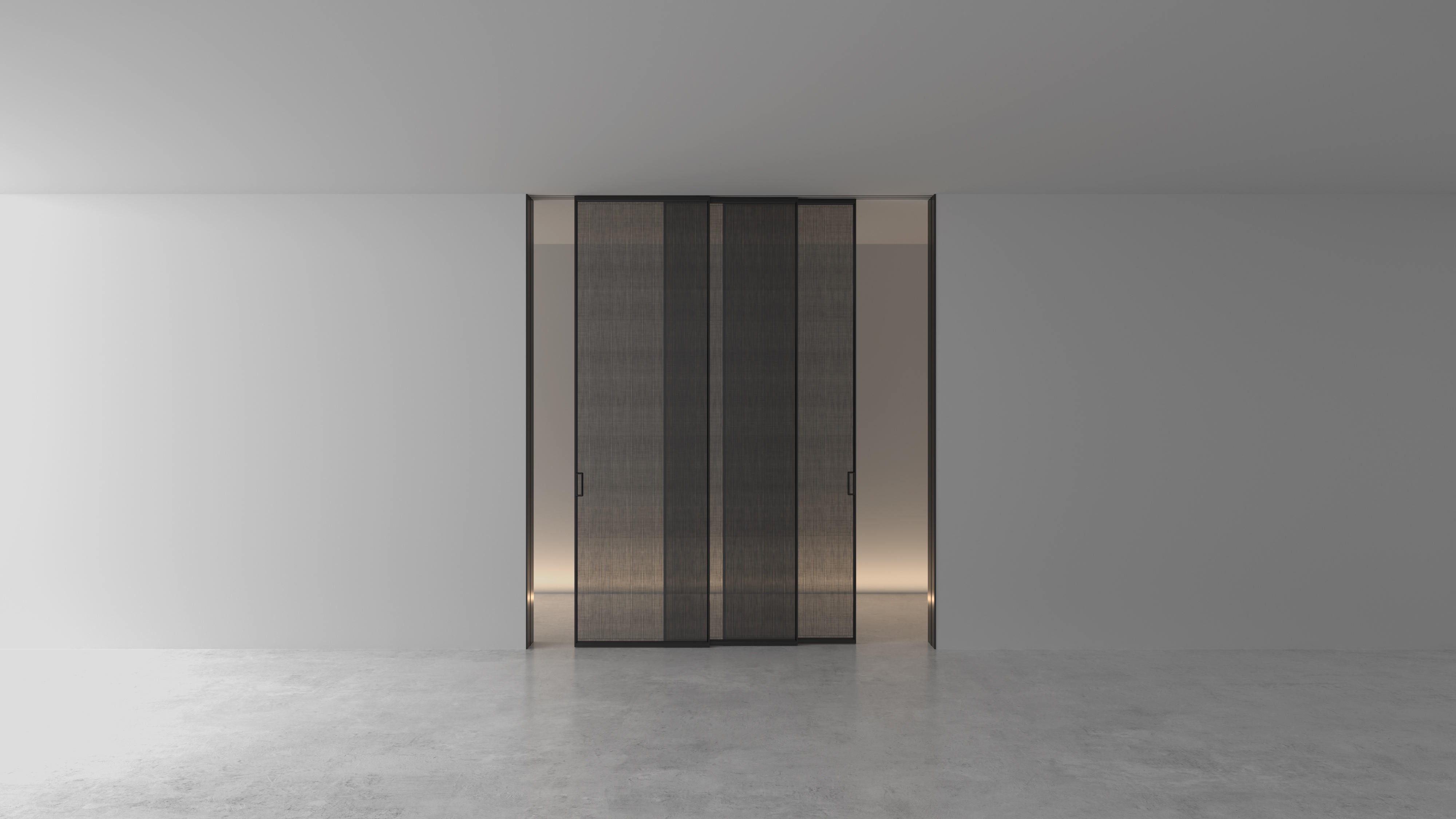 vista final ampla da porta deslizante