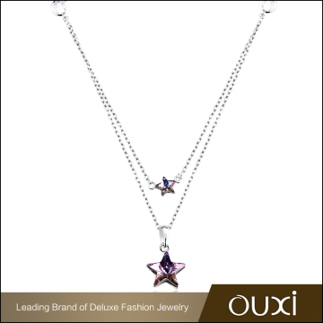 Simple Design Jewelry OUXI Double Copper Star Sweater Chain