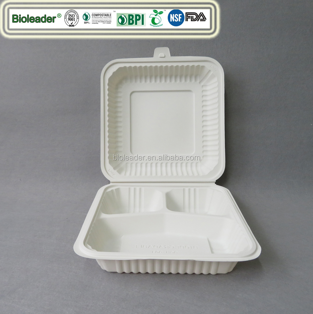 Degradable disposable plastic corn starch Bento Box