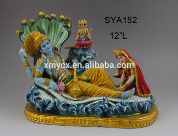 Wholesale Indian god statue vishnu laxmi colorful murti