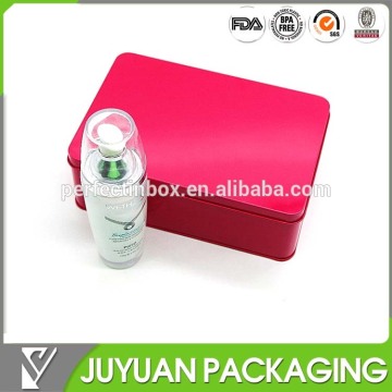 rectangular cosmetic metal zipper tin box wholesale