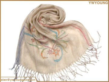 Fashion High Quality Beautiful Sunscreen Shawl Linen Scarf With Fringe