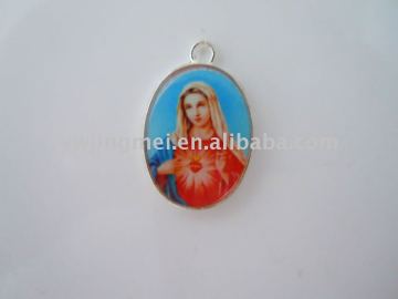 Enamel Mary Rosary Center piece